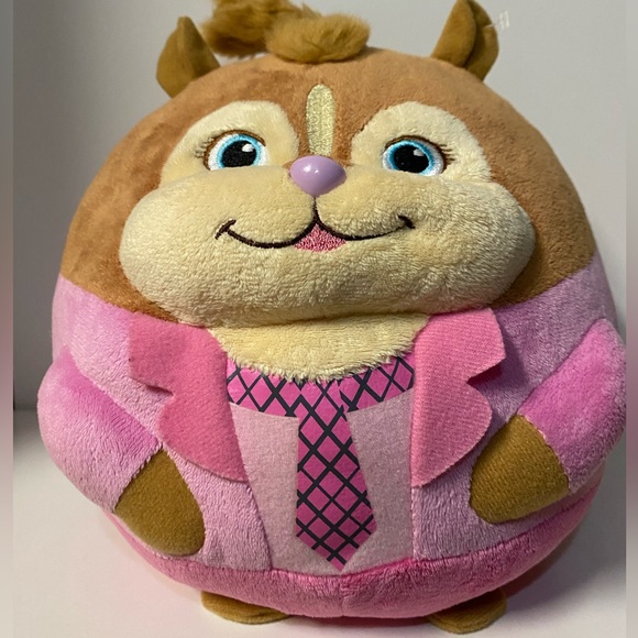 Ty Beanie Ballz Alvin And the Chipmunks Brittany Plush 9 inch Pink Round Toy - Picture 8 of 12